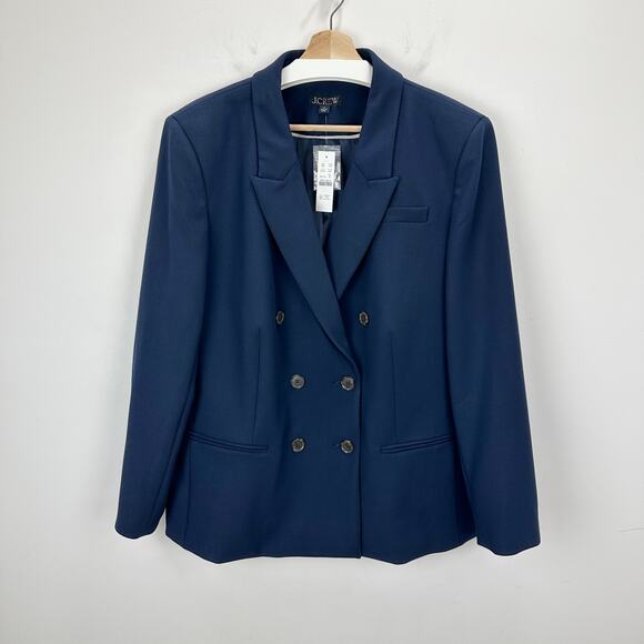 J.Crew Double Breasted Blazer Jacket Four Season Stretch Womens Navy US 20 NWT - Picture 6 of 16